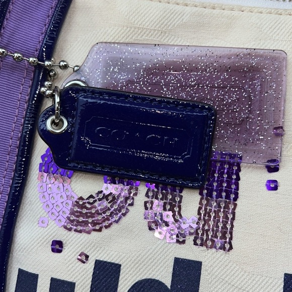 Coach poppy “ you wouldn’t believe what I have in this coach bag”purple tote EUC - Picture 7 of 7